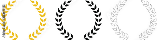 Laurel Wreath Branches Icon Set Vector Botanical Decorative Leaf Collection