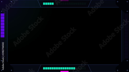 Futuristic Technology Border Frame with Animated Progress Indicator