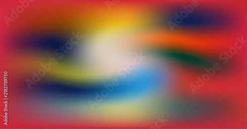 Konstfotografi Abstract blurred background, with vibrant gradients, of red, yellow, blue, and g