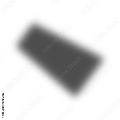 Dark rectangular shadow shape isolated on transparent background with smooth gradient edges and subtle shadow