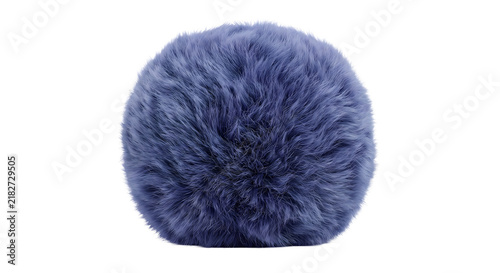 Foto Soft fluffy round dusty blue mohair faux fur pompom
