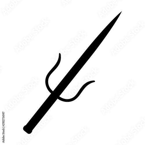 Sai Weapon Silhouette Flat Image