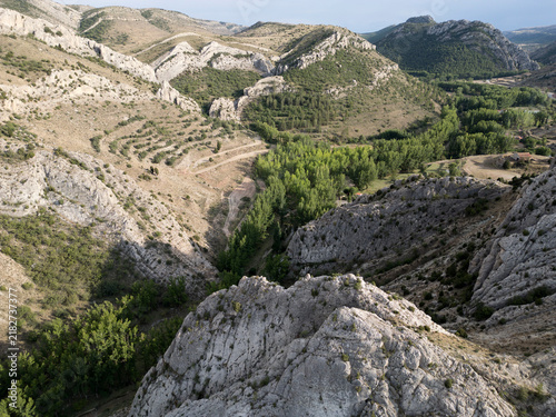 Spectacular Geological structures and formations near the village of Aliaga,, Aragon, Spain