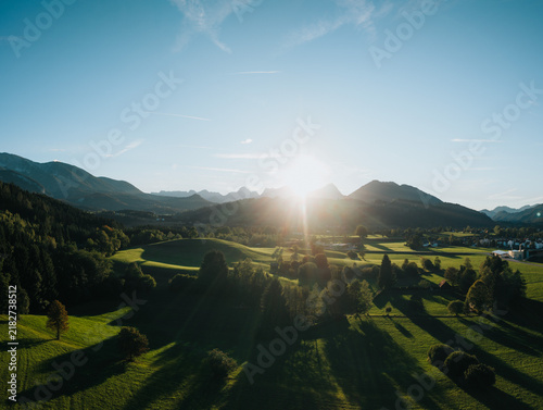 Картината върху платно Sunset vibe of Windischgarsten and Totes Gebirge in upperaustria, pyhrn priel re
