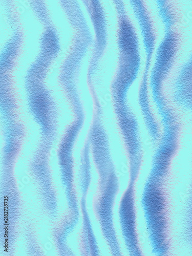 Vibrant blue vertical wavy stripes with gradient texture and soft transition of light. Calm and modern abstract seamless pattern for background