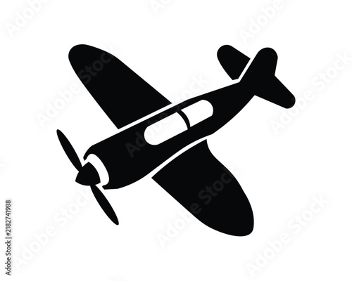Obraz na płótnie Airplane icon in black silhouette