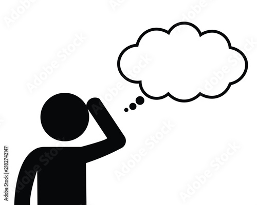 Canvastavla Person with thought bubble icon