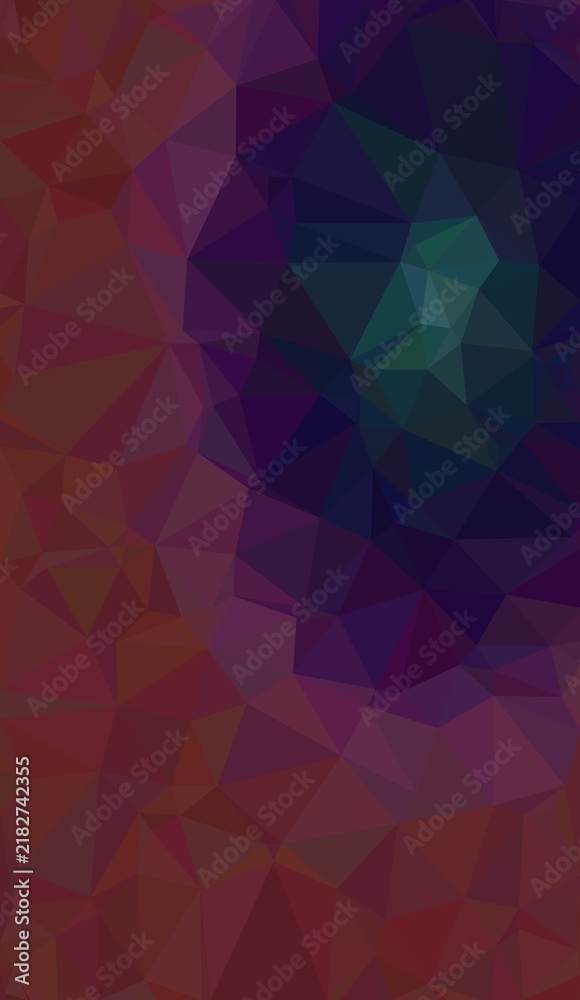 Fototapeta premium Rich burgundy and deep teal geometric low poly background with contrasting light creating a dramatic visual effect for art.