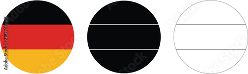 Round German Flag Icon – Circular Germany Flag Symbol Vector