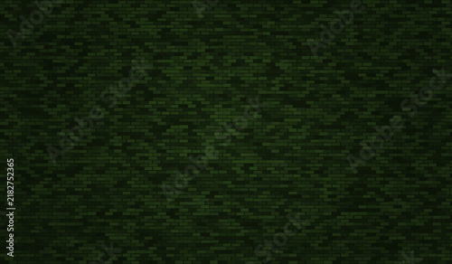 Fotografie Dark moss green brick wall texture pattern featuring aligned masonry blocks for architectural background or professional web page design element