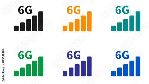 6G Network Signal Icon Set