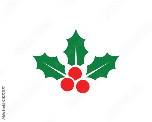Christmas Holly Leaves with Red Berries – Festive Holiday Decoration