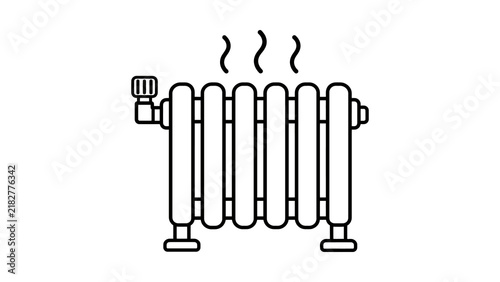 Plakat Radiator icon with heating elements for residential warming.