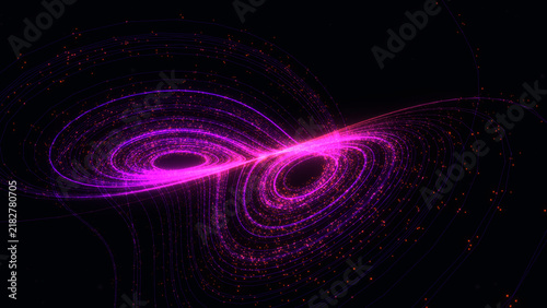 Plakat 3D Lorenz attractor chaos theory visualization