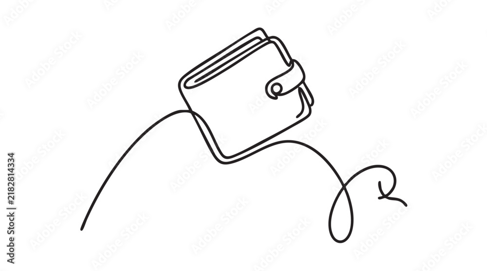 Obraz premium wallet illustration in a single continuous line drawing style