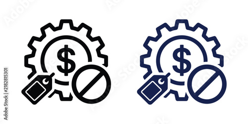 No price tag icon, financial restriction or noncommercial symbol
