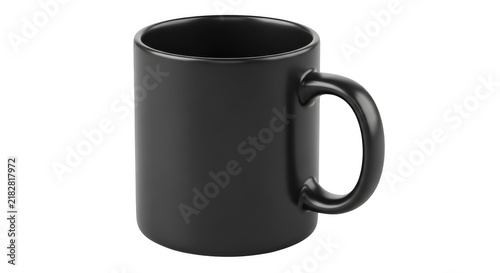 Black ceramic mug with handle