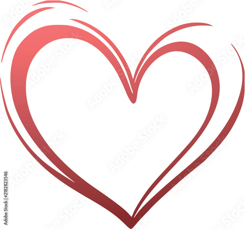 Artistic vector heart formed from expressive ink lines, symbolizing love and emotion
