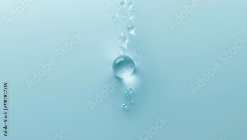 Surreal blue silhouette of a humanoid figure with flowing water