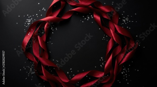 red rose petals on black