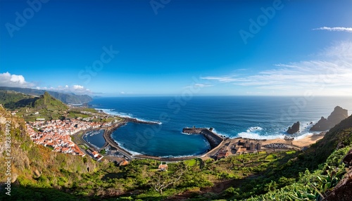 panoramic view of porto moniz from miradouro da santinha