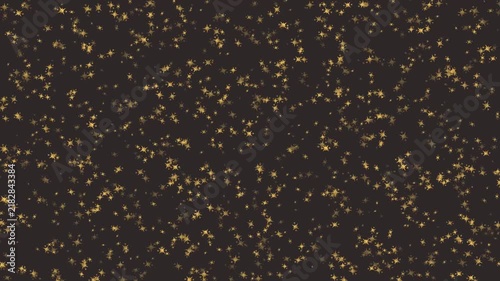 Golden Stars Sparkle and Dance on a Dark Background