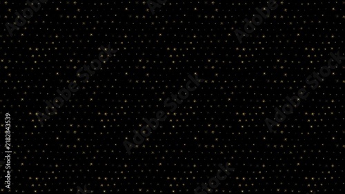Shimmering Golden Star Particles Overlay on Black Background