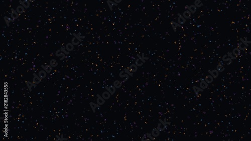 Sparkling Diagonal Glitter Particles Move Across Dark Space
