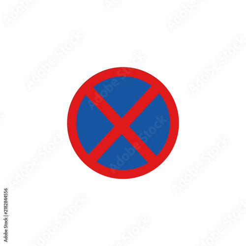 No Stopping No Waiting Road Sign Icon for Traffic Control and Parking Restriction