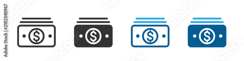 Money banknotes icon representing cash, currency and financial payment. Paper money concept for wealth, salary and savings vector design