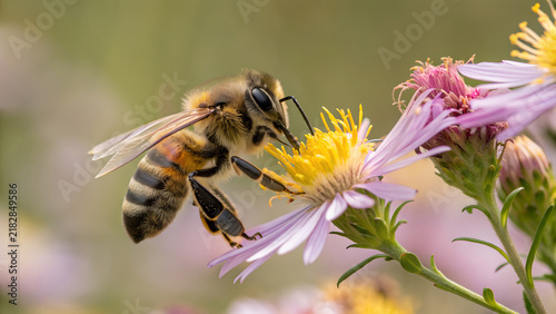 фотографія bee on flower