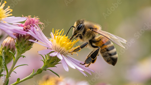 Принти на полотні bee on flower