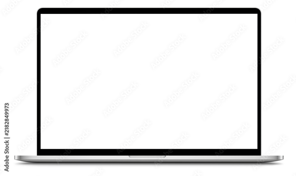 Obraz premium Open laptop with wide transparent screen aluminum silver case isolated on transparent background