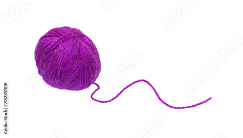Cuadro en lienzo Purple knitting ball of wool thread