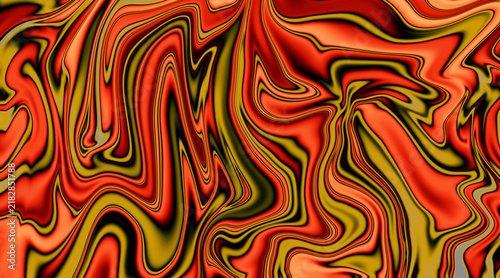 Abstract liquid marble texture pattern with vibrant red, orange, gold, and black swirling fluid dynamics for modern artistic backgrounds