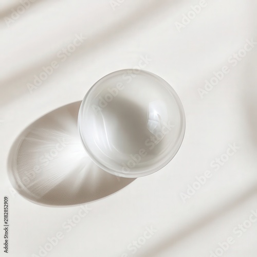 Obraz na płótnie White translucent bowl casting shadow with light patterns