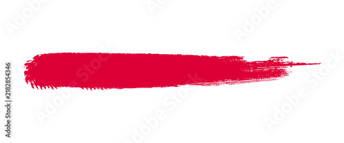 Red paint brush stroke, grunge ink smear texture