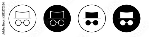 Foto Incognito icon flat outline in black