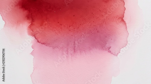Handmade red watercolor wash with a gradient effect on textured paper