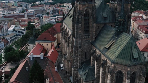 Aerial View of Cathedral of St Peter and Paul in Brno