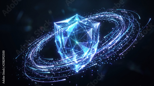 Futuristic digital shield symbolizing cybersecurity and data protection