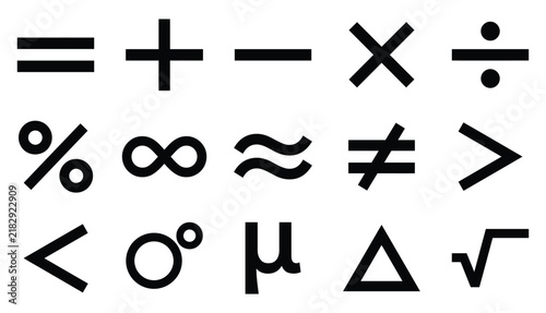 Obraz na plátně A collection of essential mathematical symbols created by a professional vector