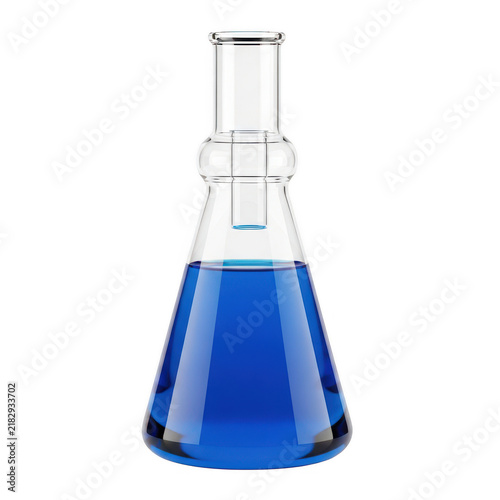 Cuadro en lienzo Erlenmeyer flask with blue liquid