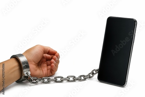 Obraz na płótnie Chained to Smartphone