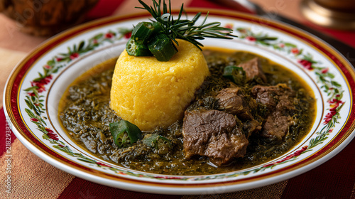 Fungee and Pepperpot, Traditional National Dish of Antigua and Barbuda