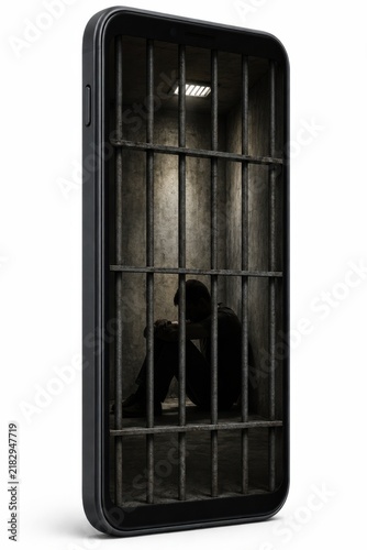 Naklejka Smartphone as Prison Cell