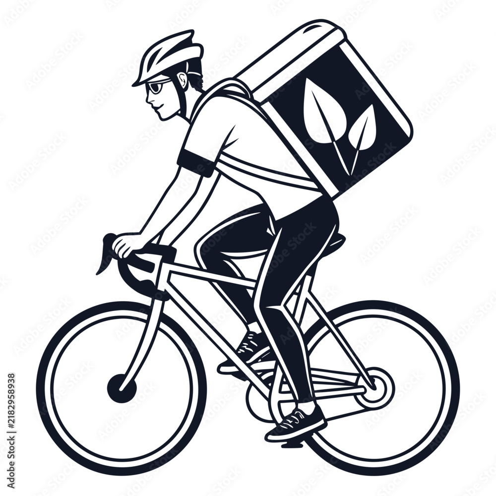 Fototapeta premium Bicycle Courier Messenger