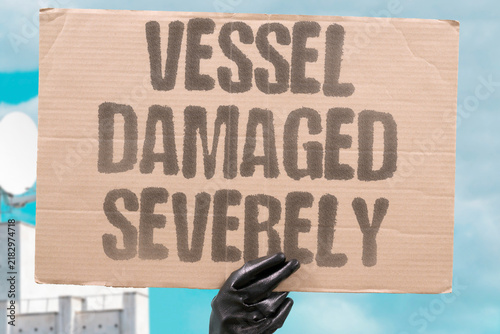 Obraz na plátně "Vessel damaged severely" Ship suffers catastrophic harm after hostile maritime incident