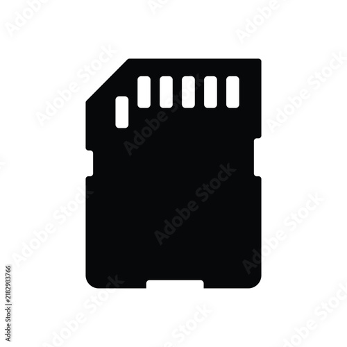 SD Memory Card Silhouette Icon