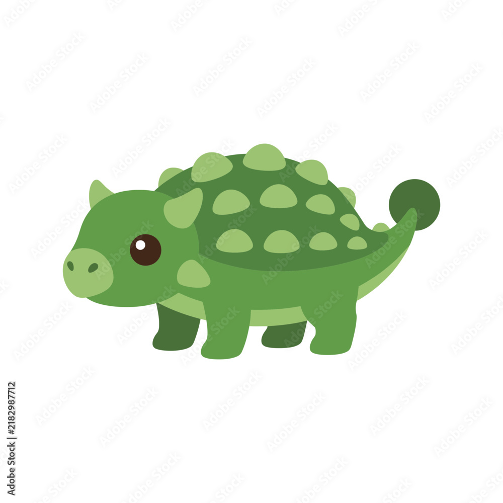 Obraz premium Cute green dinosaur isolated on transparent background